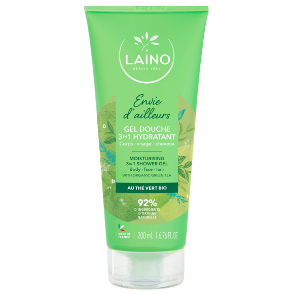 Duschgel 3 in 1 feuchtigkeitsspendend mit Bio-Grüntee Laino - Tube mit 200 ml