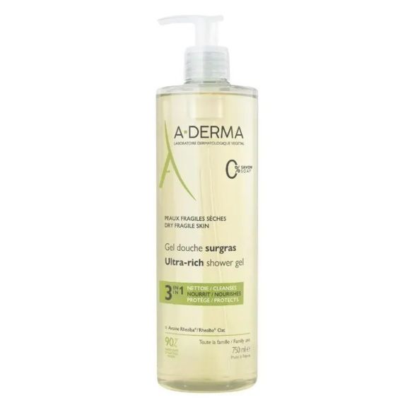 Überfettete Duschgel A-Derma - Pumpflasche 750ml