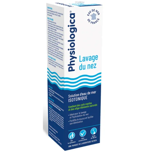 Physiologica Nasenspülung isotonische Meerwasserlösung Gifrer - Spray mit 100 ml