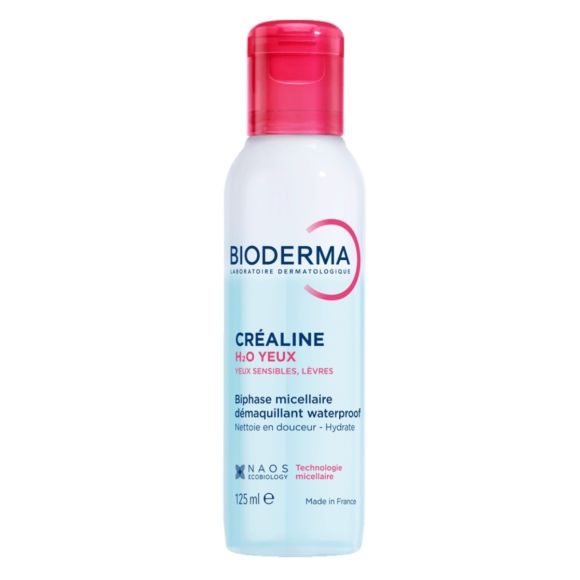 Créaline H2O Augen Biphase Mizellen wasserfester Make-up Entferner Bioderma - Flasche mit 125 ml