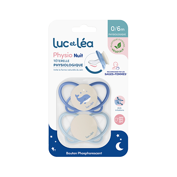 Physio Sauger physiologisch 0/6 Monate Luc und Léa - 2er Pack Schnuller