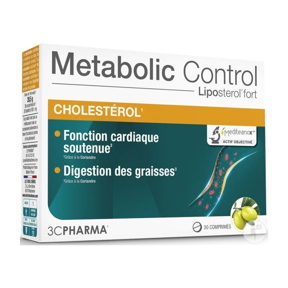 Metabolische Kontrolle Cholesterin 3C Pharma - Packung mit 30 Tabletten