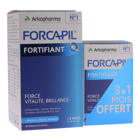 Forcapil stärkend für Haare und Nägel Arkopharma - Angebot Box mit 180 Kapseln + 60 Kapseln