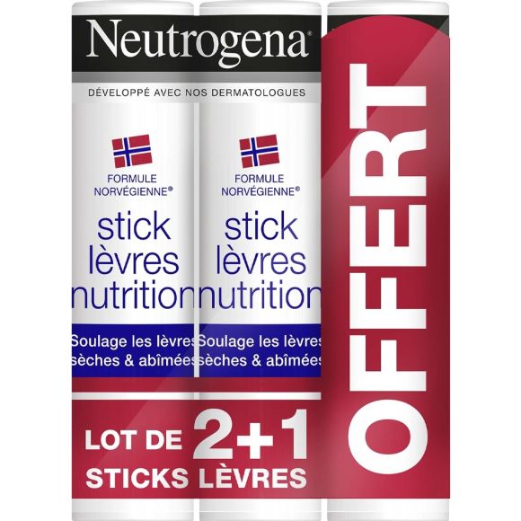 Neutrogena Lippenbalsam - 2 Sticks + 1 gratis