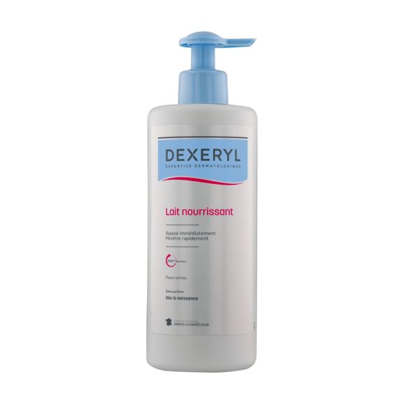 Nährende, parfümfreie Dexeryl Essentiel Milch - Pumpflasche mit 500 ml