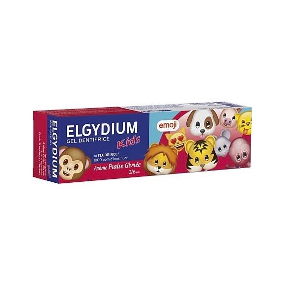Zahnpasta für Kinder von 3-6 Jahren mit gefrorenem Erdbeeraroma Elgydium Kids - Tube mit 50 ml
