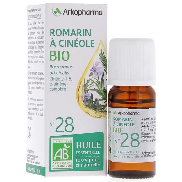 Ätherisches Öl Rosmarin mit Cineol Bio Nr. 28 Arkopharma - Flasche mit 10 ml