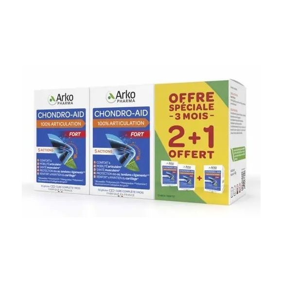 Chondro-Aid 100% Gelenk stark Arkopharma - 3 Schachteln mit 60 Kapseln Sonderangebot 2+1 gratis