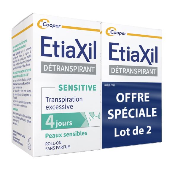 Etiaxil schweißhemmendes Deodorant für empfindliche Haut - 2er-Pack mit 15 ml Roll-ons