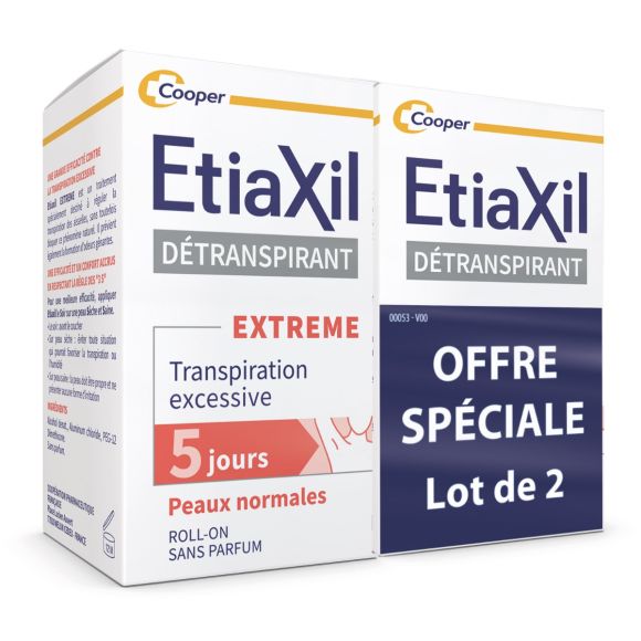 Entschlackendes sudo-regulierendes Deodorant für normale Haut Etiaxil - 2er-Pack mit 15 ml Roll-ons