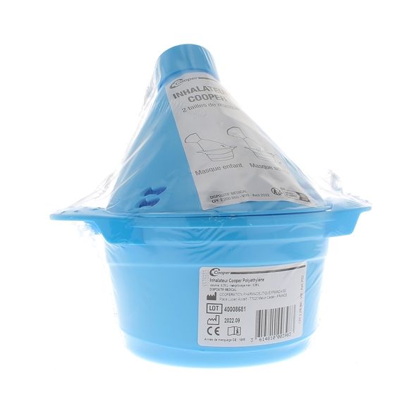 Kunststoffinhalator 2 Maskengrößen für Kinder/Erwachsene Cooper - ein Inhalator