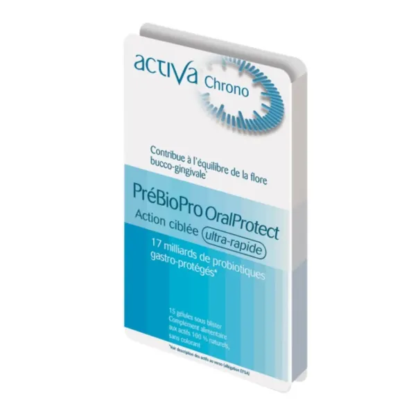 PréBioPro OralProtect balanciert die Mundflora - Activa Chrono - Packung mit 15 Kapseln