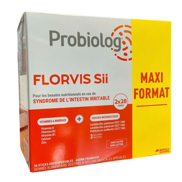 Probiolog Florvis Sii Himbeeraroma Mayoly - Schachtel mit 56 orodispersiblen Sticks