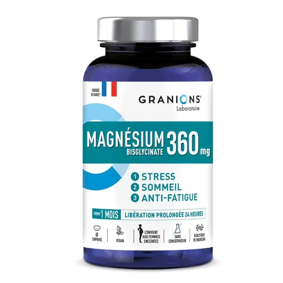 Magnesiumbisglycinat 360 mg Granions - Packung mit 60 Tabletten