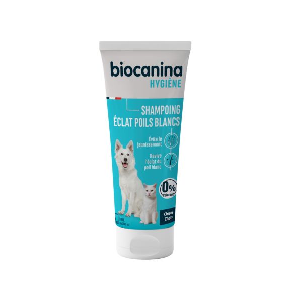 Shampoo für weißes Hunde- und Katzenhaar Biocanina - Tube mit 200 ml