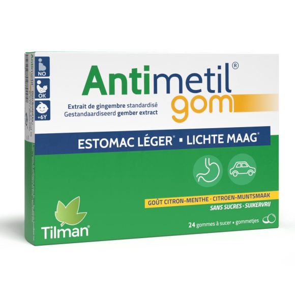 Antimetil Kaugummis gegen Übelkeit Tilman - Packung mit 24 Kaugummis