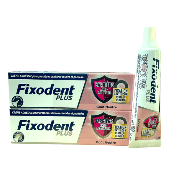 Fixodent Plus Anti-Partikel Klebercreme - 2er Pack mit 35g Tuben