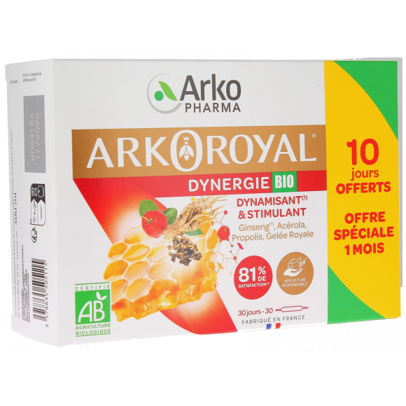 Arkoroyal Dynergie bio Arkopharma - Packung mit 30 Ampullen