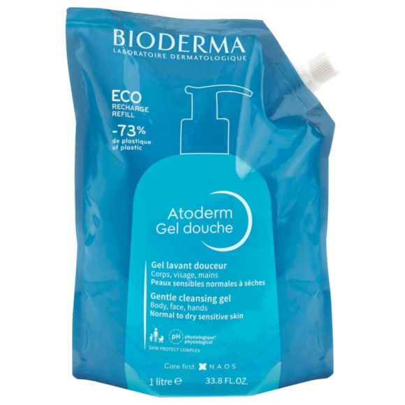 Atoderm Duschgel sanfte Reinigung Bioderma - Öko-Nachfüllung von 1 L