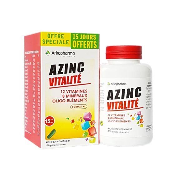 Azinc Vitalität Arkopharma - Packung mit 150 Kapseln (15 Tage geschenkt)