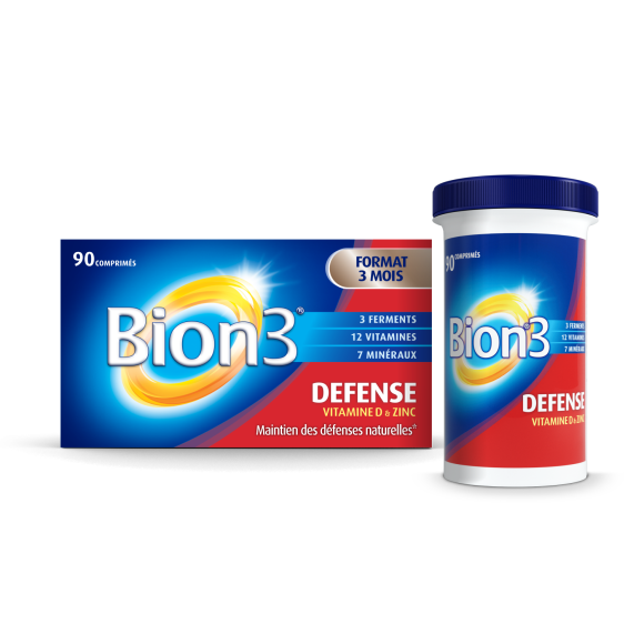 Bion 3 Verteidigung Vitamin D und Zink Erwachsene - Packung mit 90 Tabletten