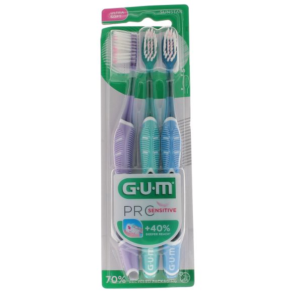 Pro Sensitive Ultra Soft GUM Zahnbürste - 3er-Pack Zahnbürsten