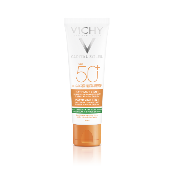 Capital Soleil SPF 50+ mattierende 3-in-1-Creme Vichy - Tube mit 50 ml