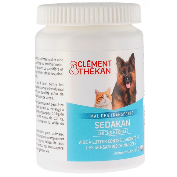 Sedakan Reisekrankheit für Hunde und Katzen Clément-thékan - Packung mit 30 Tabletten