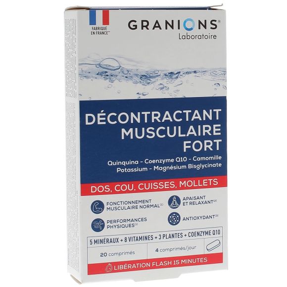 Starkes Muskelrelaxans Granions - Packung mit 20 Tabletten