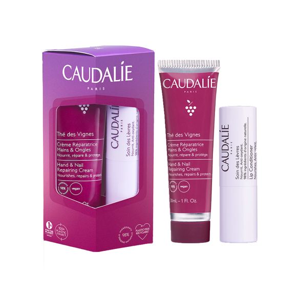 Duo Thé des Vignes Hand- und Nagelcreme + Caudalie Lippenpflege - Set mit 2 Produkten