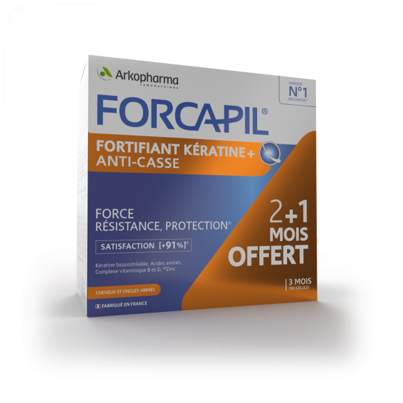 Keratin+ Forcapil Arkopharma - 3-Monats-Programm 180 Kapseln