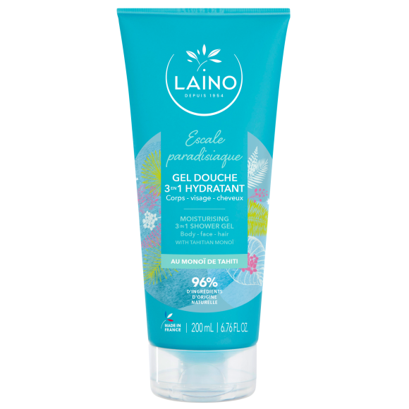 Duschgel 3 in 1 Paradiesischer Halt mit Monoi de Tahiti Laino - Tube mit 200ml