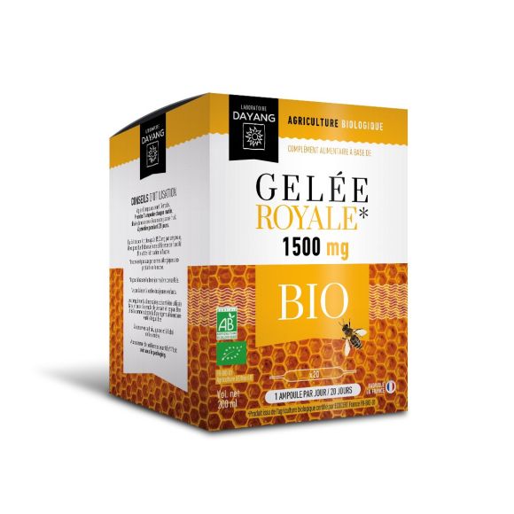 Gelee Royale 1500 mg Bio Dayang - Packung mit 20 Ampullen