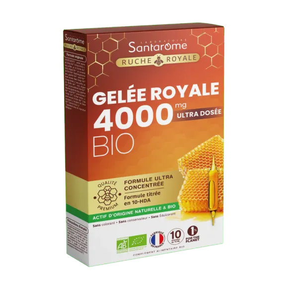 Bio Gelée Royale 4000 mg Santarome - Packung mit 10 Ampullen