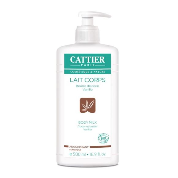 Körpermilch mit Bio-Kokosnuss und Vanille von Cattier - Pumpflasche mit 500 ml
