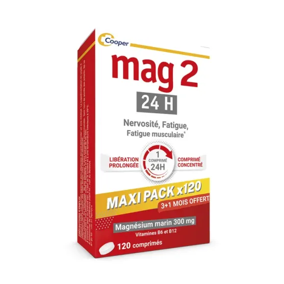 Mag 2 24h Meeresmagnesium Cooper - Packung mit 120 Tabletten