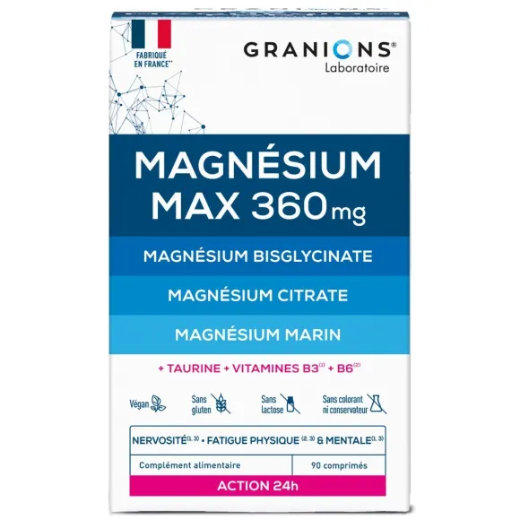 Magnesium Max 360 mg Granions - Packung mit 90 Tabletten