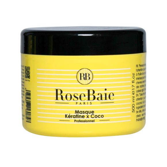 Keratin- und Kokosnussöl-Maske RoseBaie - 500ml-Behälter