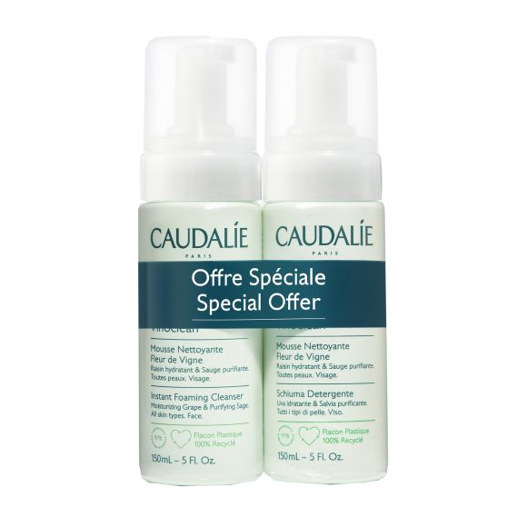 Reinigender Schaum Fleur de Vigne Caudalie - 2er-Pack mit 150 ml Pumpflaschen