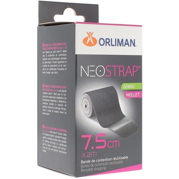 Neostrap Knie und Wade 7,5 cm x 2 m Orliman - Box mit 1 wiederverwendbarem Kompressionsband