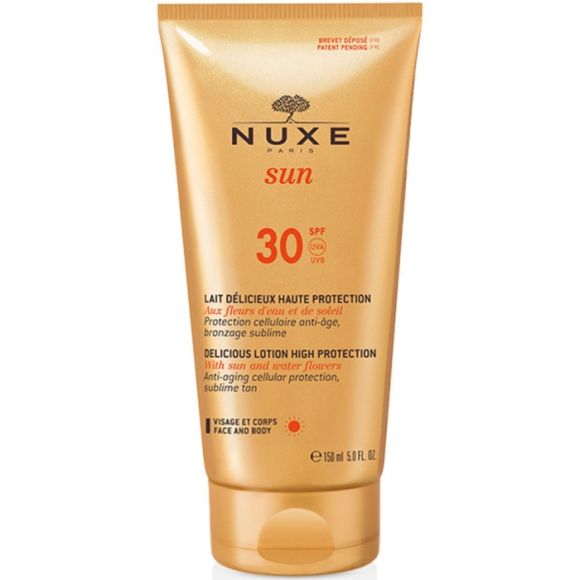 Leckere Milch-Gesichts- und Körperpflege mit hohem Lichtschutzfaktor 30 Nuxe Sun - 150 ml Tube
