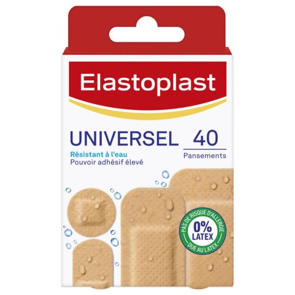 Wasserfeste Universelle Pflaster Elastoplast - Packung mit 40 Pflastern
