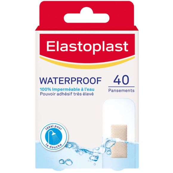Wasserdichte Pflaster Elastoplast - Packung mit 40 Pflastern