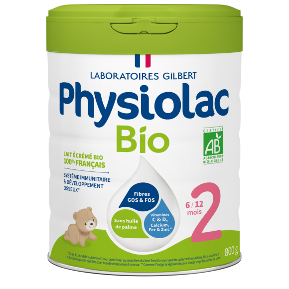 Bio-Milch 2. Alter 6 bis 12 Monate Physiolac - Dose mit 800 g