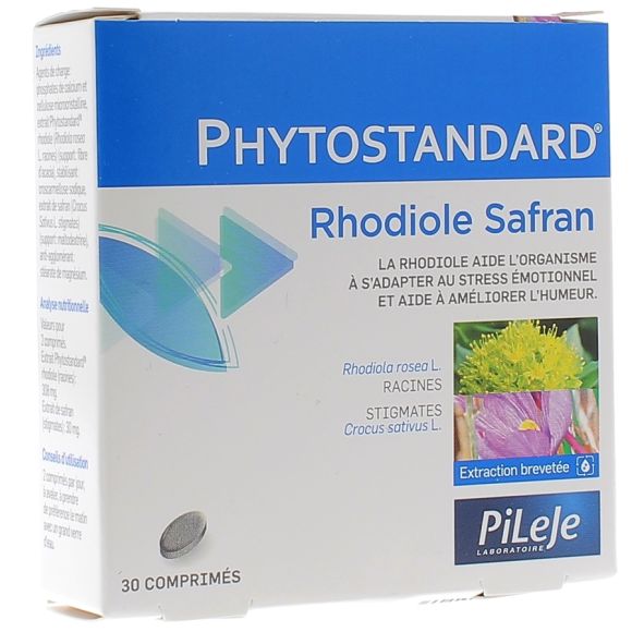 Phytostandard von Rhodiola und Safran Pileje - Packung mit 30 Tabletten