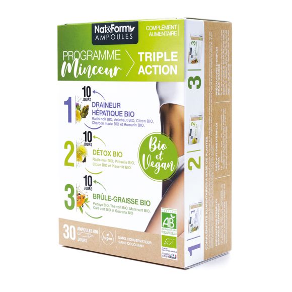 Bio Nat&Form Triple Action Gewichtsreduzierungsprogramm - Box mit 30 Ampullen
