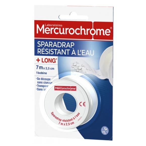 Wasserfester Pflaster Mercurochrome - 1 Rolle mit 7 m