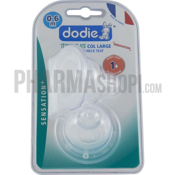 Flacher Sauger mit breiter Öffnung, langsamer Fluss, 0-6 Monate, Dodie - 2 Sauger
