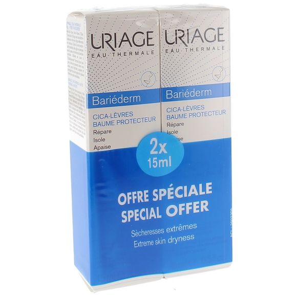 Bariéderm Cica-Lippen reparierender Balsam Uriage - 2er-Pack mit 15 ml Tuben