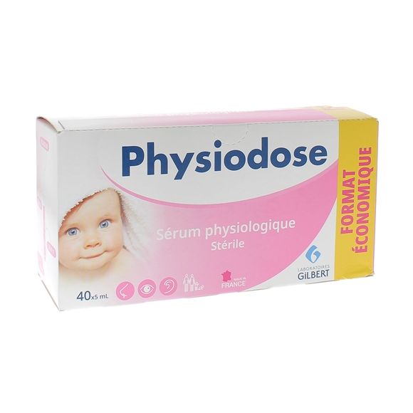 Physiodose sterile Kochsalzlösung Gilbert - Packung mit 40 Einzeldosen à 5 ml